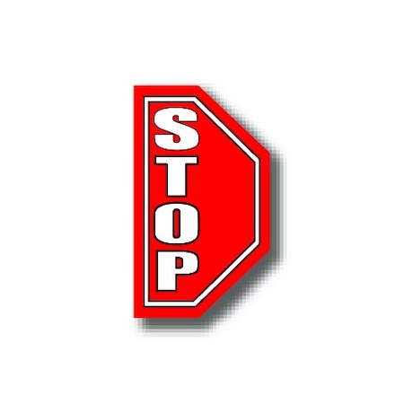 Ergomat 14in x 24in HALF SIGNS - Stop Left DSV-SIGN 336 #0602LEFT -UEN